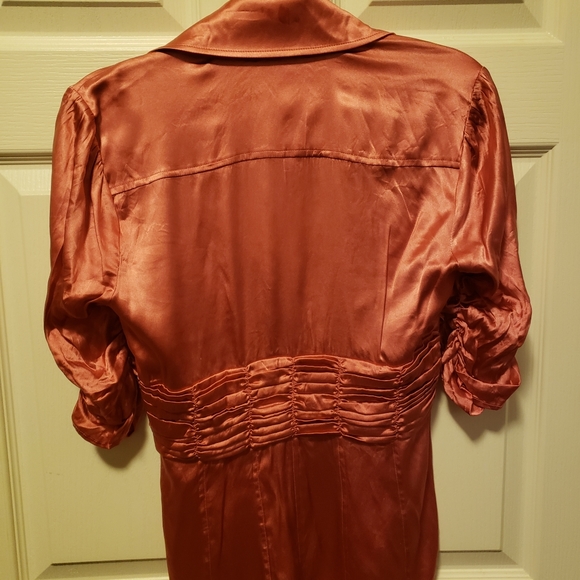 Bebe rose pink silk blouse - Picture 5 of 10